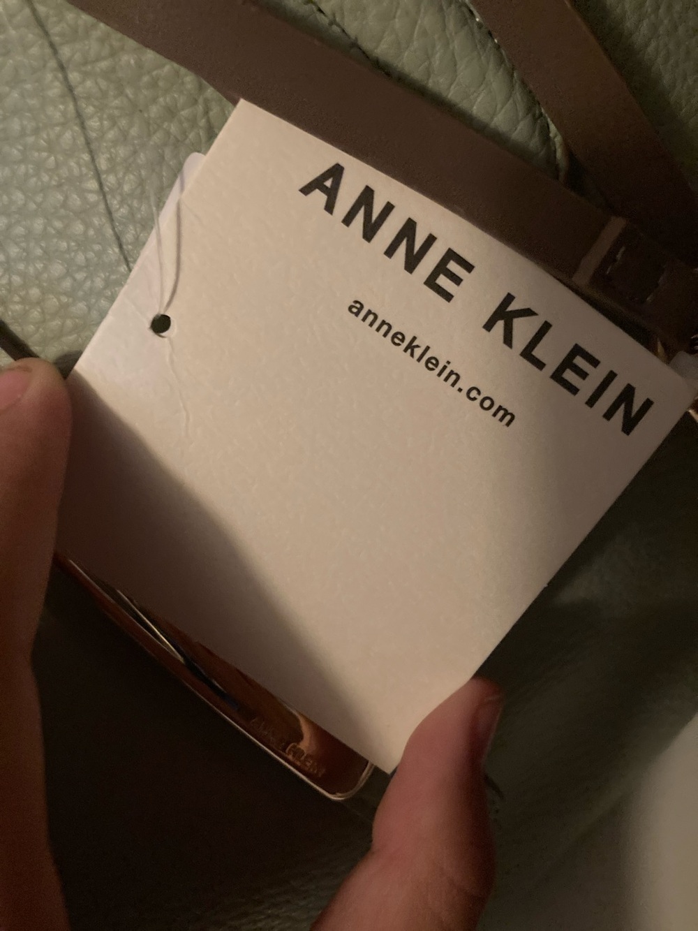 Anne Klein Mint Green Tote with Removable Brown Pouch - Picture 2 of 15